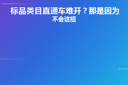 标品类目直通车难开(标准品类直通车难开)