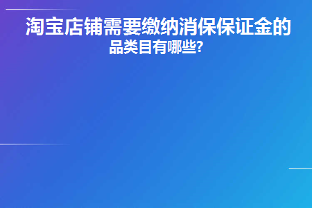 淘宝店铺需要缴纳消保保证金的商品类目有哪些(淘宝卖家消保保证金要交多少)