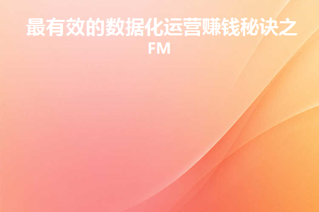 最有效的数据化运营赚钱秘诀之RFM(数据化运营平台)